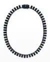 Nakard Baguette Tile Riviere Necklace In Black Spinel