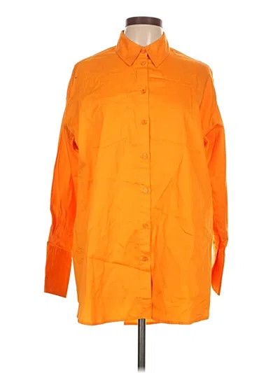 Pre-owned Na-kd 3/4 Sleeve Button Down Shirt In Orange