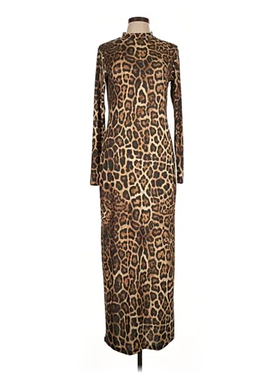 Pre-owned Na-kd Casual Dress In Brown