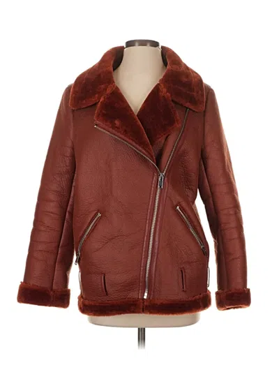 Pre-owned Na-kd Coat In Burgundy