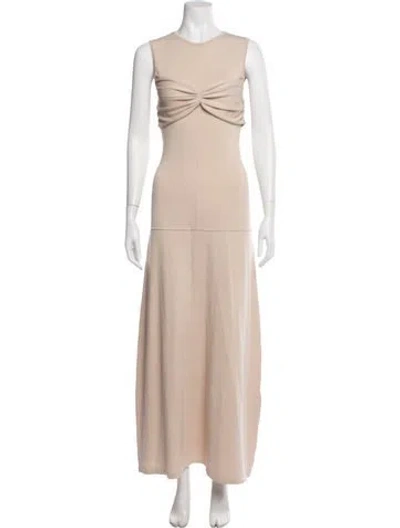 Pre-owned Na-kd Crew Neck Long Dress W/ Tags In Neutrals