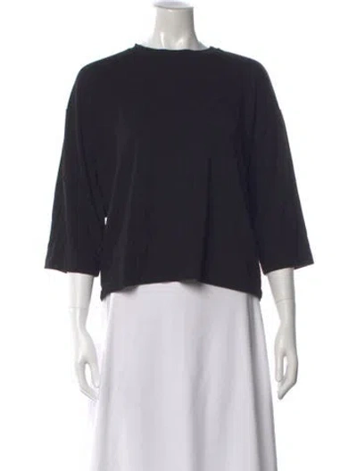 Pre-owned Na-kd Crew Neck Three-quarter Sleeve Top In Black