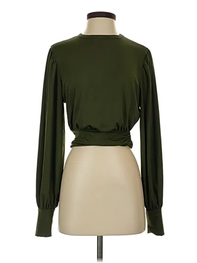 Pre-owned Na-kd Long Sleeve Blouse In Green