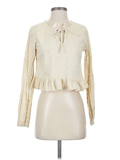 Pre-owned Na-kd Long Sleeve Blouse In White