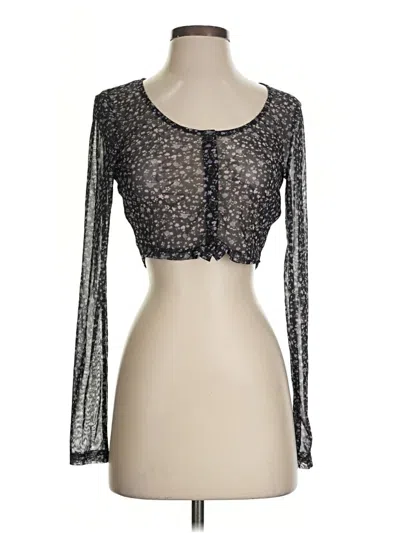 Pre-owned Na-kd Long Sleeve Top Black Sweetheart Neckline Tops