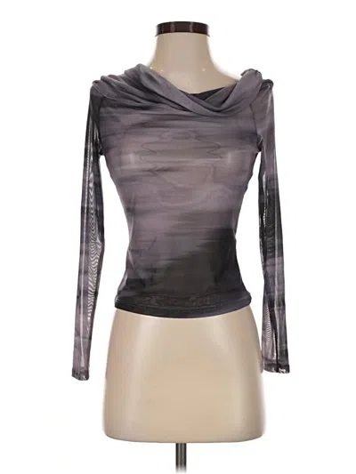 Pre-owned Na-kd Long Sleeve Top Gray Cowl Neck Tops