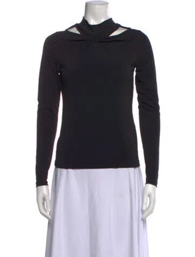Pre-owned Na-kd Nylon Asymmetrical Top In Black