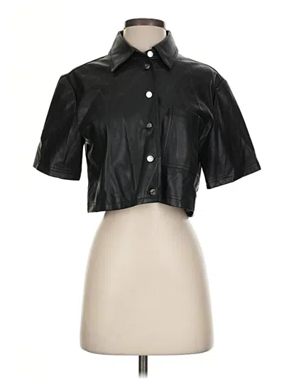 Pre-owned Na-kd Short Sleeve Blouse In Black