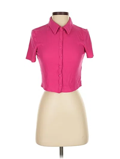 Pre-owned Na-kd Short Sleeve Blouse In Pink