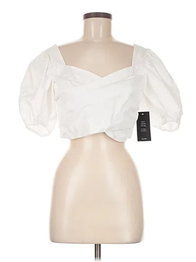 Pre-owned Na-kd Short Sleeve Top White Sweetheart Neckline Tops