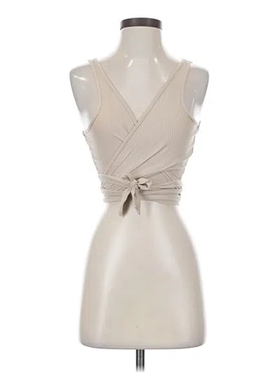 Pre-owned Na-kd Tank Top Ivory Strapless Neckline Tops In White