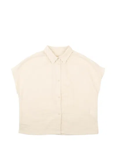 Naked And Famous Billie Double-weave Gauze Shirt In Neutral