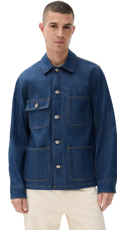 Naked And Famous Chore Coat Indigo In Purple