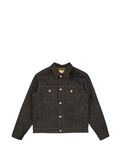 Naked And Famous Citrus Kasuri Selvedge Button Denim Jacket In Blue