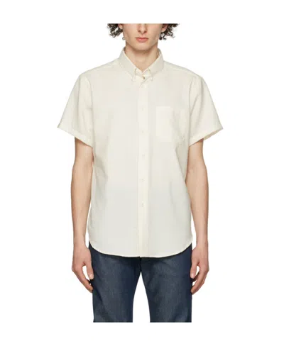 Naked And Famous Logo Single-breasted Short-sleeved Shirt In White