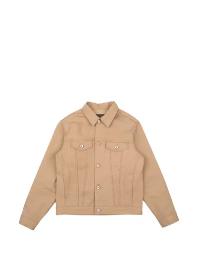 Naked And Famous Selvedge Slacks Patch Pocket Denim Jacket In Neutral