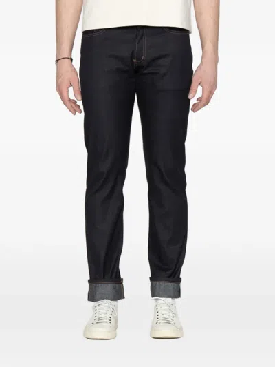 Naked And Famous Streamline Selvage Jeans In Blue