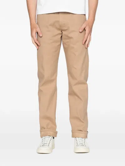 Naked And Famous True Guy Selvedge Slacks Trousers In Brown