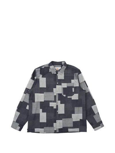 Naked And Famous True Jacquard-patterned Shirt In Blue