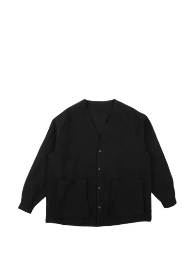 Naked And Famous Wise Guy Button-down Cotton Shirt Jacket In Black