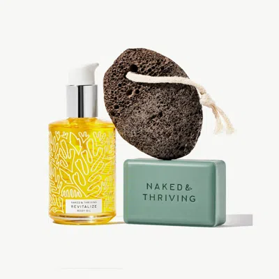 Naked & Thriving Body Exfoliation Trio: 3-step Body Care Routine For Smooth Skin In Transparent