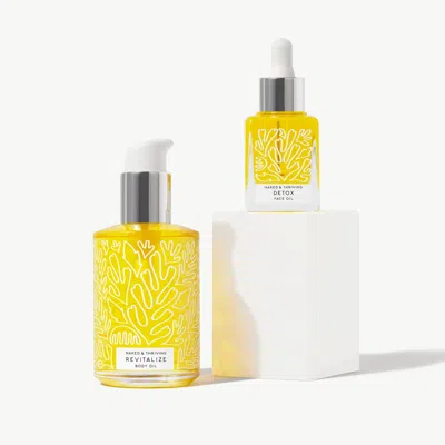 Naked & Thriving Limited Set: Detox Face Oil, Revitalize Body Oil In Yellow