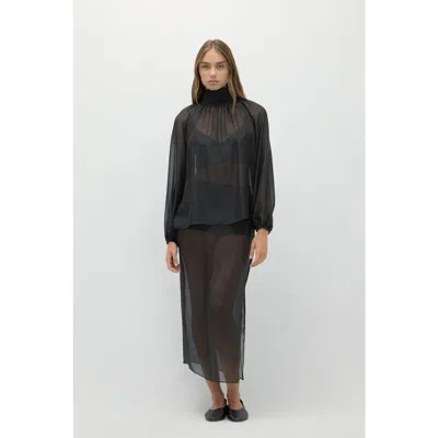 Naked Cashmere Amara Silk Organza Blouse In Black