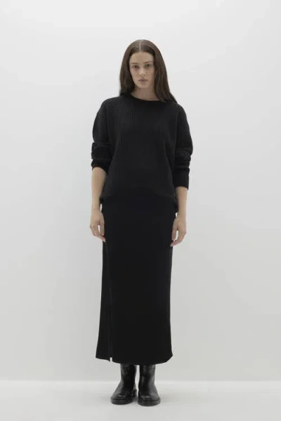 Naked Cashmere Campbell Ribbed Crewneck Cashmere Sweater In Black