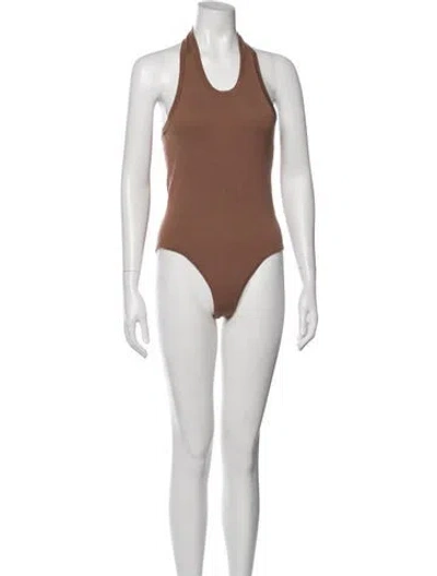 Pre-owned Naked Cashmere Cashmere Halterneck Bodysuit In Neutral