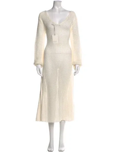 Pre-owned Naked Cashmere Cashmere Long Dress W/ Tags In White