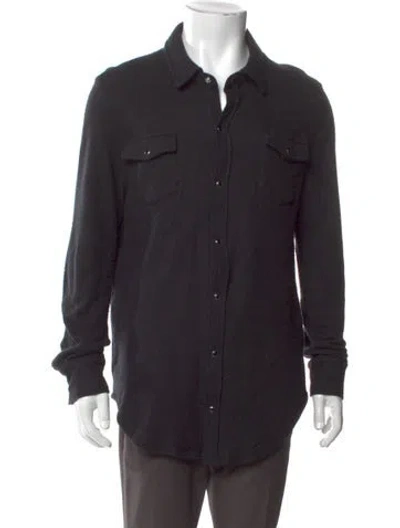 Pre-owned Naked Cashmere Cashmere Long Sleeve Western Shirt In Black