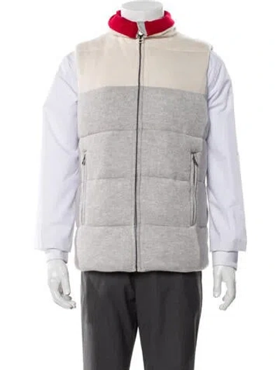Pre-owned Naked Cashmere Cashmere Plaid Print Vest In Gray