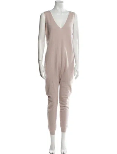 Pre-owned Naked Cashmere Cashmere Plunge Neckline Jumpsuit In Neutral