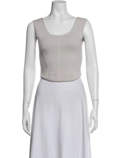 Pre-owned Naked Cashmere Cashmere Scoop Neck Top In White