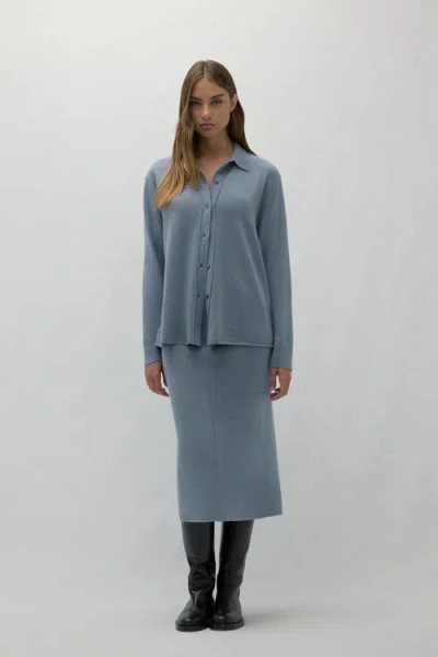 Naked Cashmere Catania Denim Cashmere Shirt In Blue