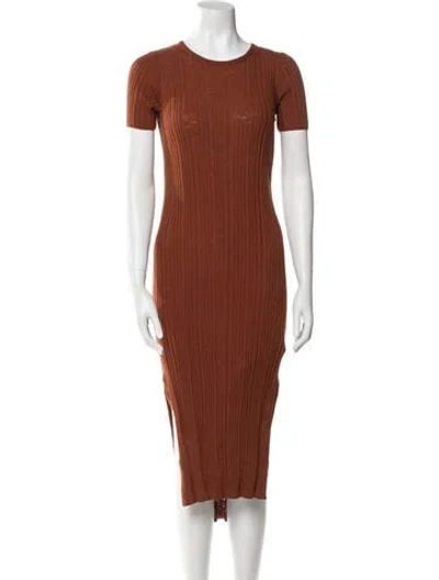 Pre-owned Naked Cashmere Crew Neck Midi Length Dress In Red