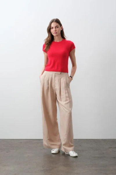 Naked Cashmere Donna Cap Sleeve Crew In Red