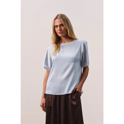 Naked Cashmere Easy Silk T-shirt In Blue