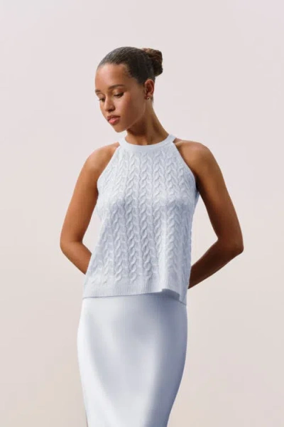 Naked Cashmere Featherweight Cable Tank In Blue