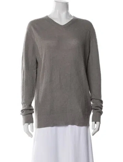 Pre-owned Naked Cashmere Linen V-neck Sweatshirt In Gray