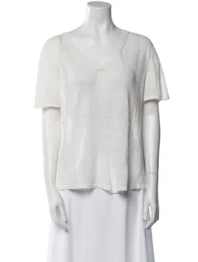 Pre-owned Naked Cashmere Linen V-neck T-shirt In Neutral