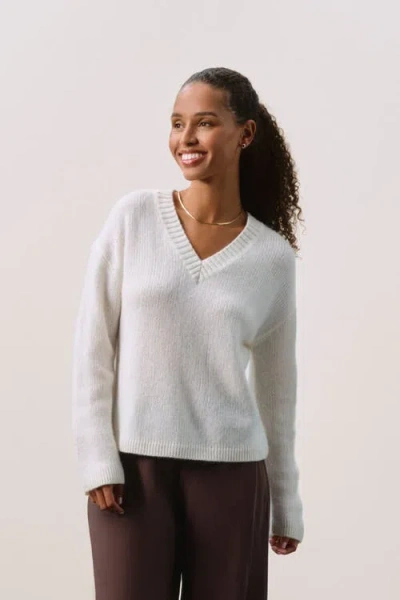 Naked Cashmere Off Gauge Long Sleeve V-neck In Neutral