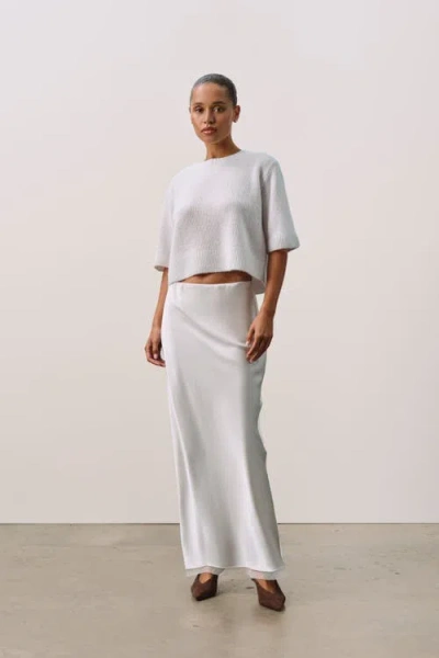 Naked Cashmere Off Gauge Short Sleeve Crew In White