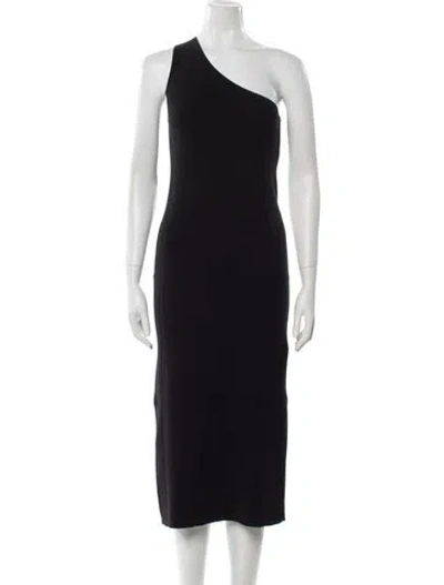 Pre-owned Naked Cashmere One-shoulder Midi Length Dress In Black