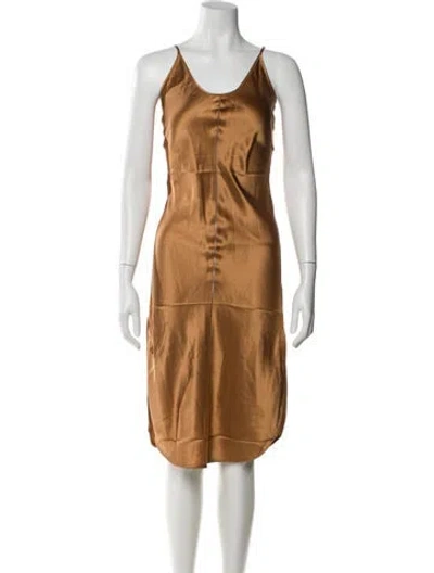 Pre-owned Naked Cashmere Silk Midi Length Dress In Brown