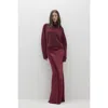 Naked Cashmere Siren Silk Maxi Skirt In Burgundy