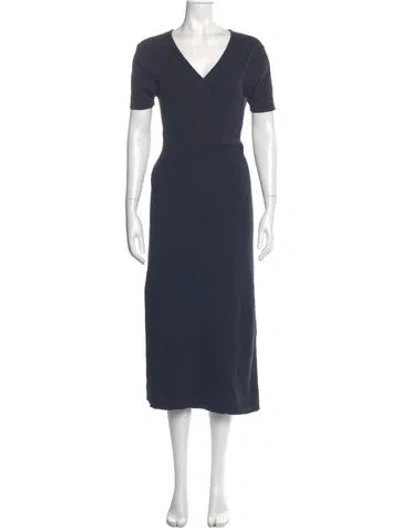 Pre-owned Naked Cashmere V-neck Long Dress In Blue