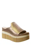 Naked Feet Flow Wedge Slide Sandal In Gold