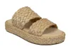 Naked Feet Santorini Espadrille Platform Slide Sandal In Grey