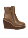 Naked Feet Women's Avail Platform Wedge Ankle Boot In Brown
